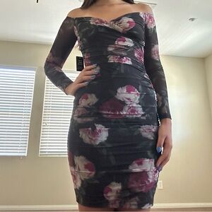 Express Floral Off-Shoulder Dress